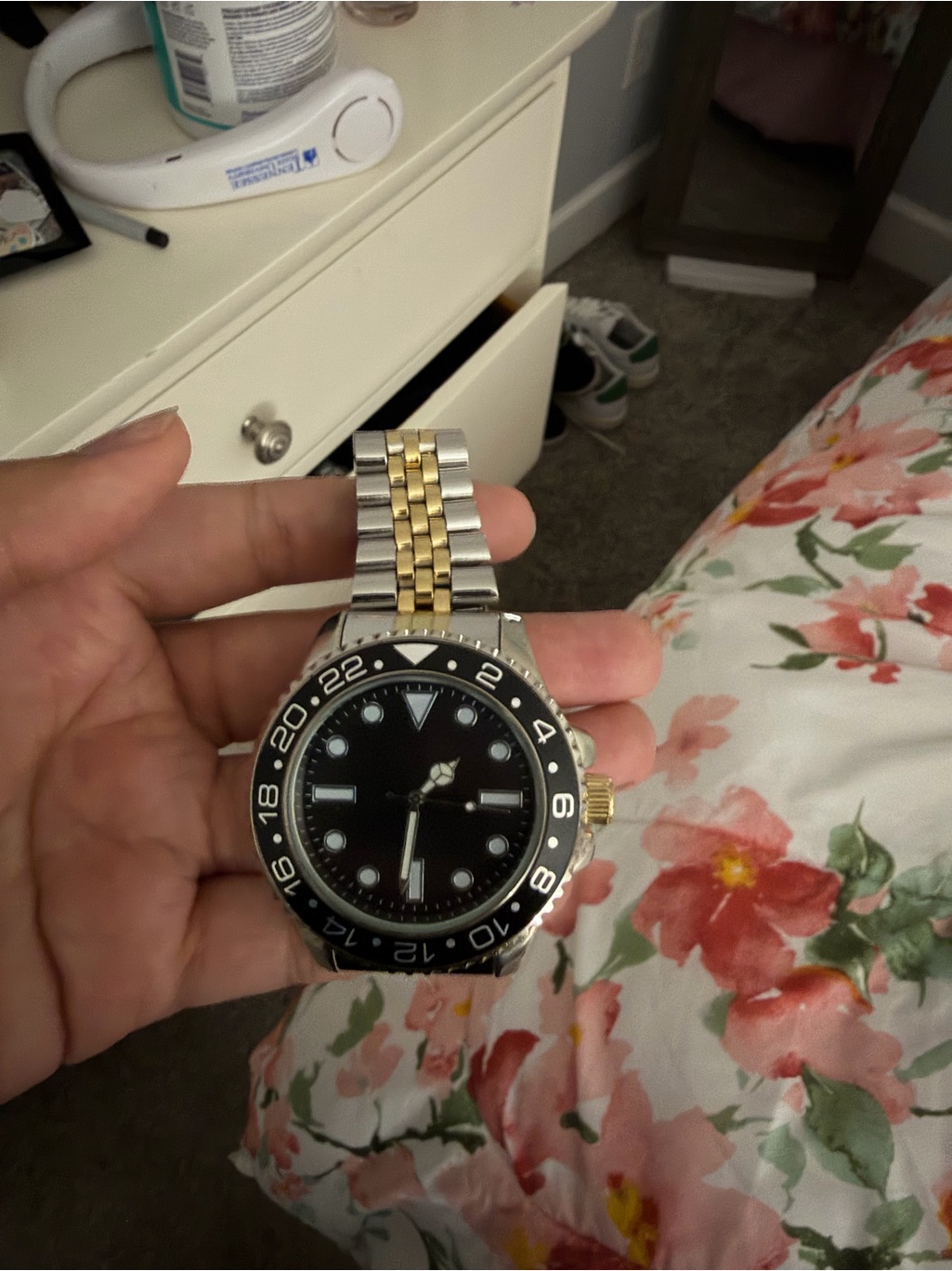 Rolex TwoTone Stainless Steel And Gold Watch With Black Dial Rolex TwoTone Stainless Steel And Gold Watch With Black Dial